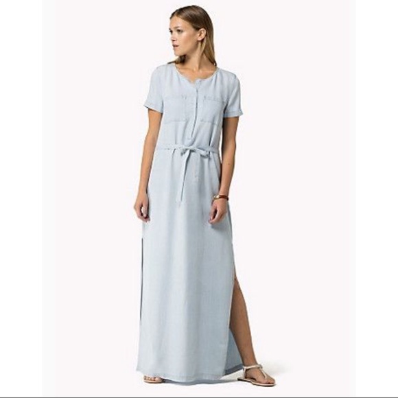 Tommy Hilfiger Dresses & Skirts - Tommy Hilfiger maxi short sleeve denim dress Tommy Hilfiger Dresses & Skirts - Tommy Hilfiger maxi short sleeve denim dress